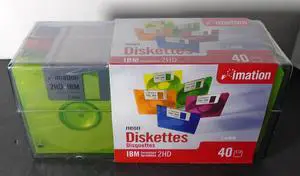 Imation 3.5" Diskettes, Neon Green, 40PK, 2HD, 1.44MB