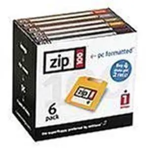 Iomega Zip 100 MB PC Formatted Disks (6 Pack)