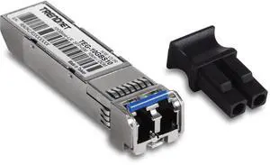 TRENDnet SFP to RJ45 10GBASE-LR SFP+ Single Mode LC Module, TEG-10GBS10, Up to 10 km (6.2 Miles), Hot Pluggable SFP Transceiver, Duplex LC Connector, 1310nm, 3.3V Power Supply, Lifetime Protection