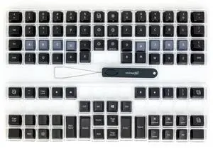 Advantage360 Dvorak Black Keycap Set - PBT Plastic | Dye-Sublimated Legends | 92 Key Set | Logo Keycap Puller