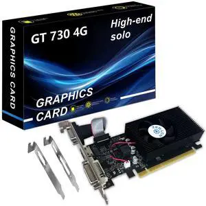 ZER-LON GT 730 Graphics Card, Computer Low Profile GPU, 4GB 128Bit GDDR3 PCIe x16, HDMI/VGA/DVI, DirectX 11, PhysX, OpenGL 3.1, Desktop Gaming Video Card, Support 2K (with Bracket)