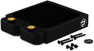 PrimoChill EximoSX 140mm (30mm) Slim PC Water Cooling Radiator, 140mm x 1, Single Fan (R-EXI14) Available in 20+ Colors, Powdercoated in USA and Custom Watercooling Loop Ready - TX Matte Black