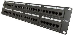 Vertical Cable Cat6 48 Port 19" Horizontal Rackmount 2U Patch Panel
