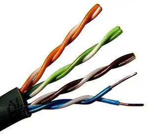 150ft Black Direct Burial Underground CAT5e Cable Gel Coated for Moisture and Soil Acidity Tolerance with NO RJ45 Fittings Attached