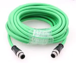 ZBLZGP M12 4-Pin D Code-D Code Network Cable Precision Manufacturing Reliable Performance High Temperature Resistant Material for Electronic Equipment Manufacturing Workshops 10M