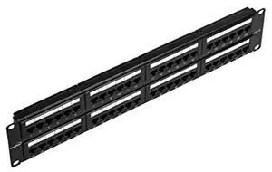 NavePoint 48-Port CAT6 Patch Panel,2U, Black