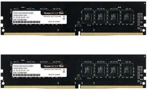 TEAMGROUP Elite DDR4 32GB Kit (2 x 16GB) 3200MHz (PC4-25600) CL22 Unbuffered Non-ECC 1.2V UDIMM 288 Pin PC Computer Desktop Memory Module Ram Upgrade - TED432G3200C22DC01