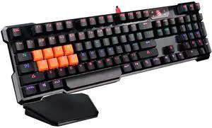 B720 Light Strike Optical Gaming Keyboard (Smooth/Linear) - Comfort Wrist pad - Faster Than Mechanical - 0.2ms Key Response Neon LED Backlit - Water Resistant [LK Black]