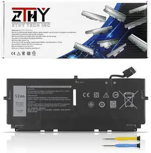 722KK Laptop Battery Replacement for Dell XPS 13 9300 (2020 edition), XPS 13 9310 (2020 edition), XPS 13 9380 (2020 edition) Series P117G P117G002 P117G001 0WN0N0 WN0N0 02XXFW 2XXFW FP86V 7.6V 52Wh