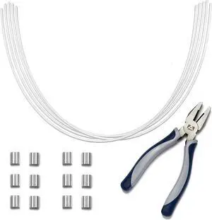 TetherTies Cable Organization, DIY Tether Kit - Customizable Cable Tethers for Computers, Adapters & Dongles - Easy Self Installation Tether Cables with Free Crimping Tool (White 30 Pk, 12 inch)