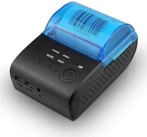 Yoidesu Mini Receipt Printer,58mm Portable Bluetooth Mobile Thermal Printer Compatible with Android VISTA Linux,Bluetooth 4.0 Label Printer (US Plug)