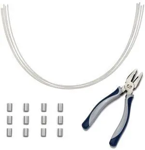 TetherTies Cable Organization, DIY Tether Kit - Customizable Cable Tethers for Computers, Adapters & Dongles - Easy Self Installation Tether Cables with Free Crimping Tool (Silver 30 Pk, 12 inch)