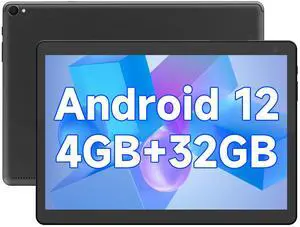 Android 12 Tablet, 10 inch Tablets, 4GB RAM+32GB ROM Computer Tablet Support 1TB Expand, 1280*800 IPS Touch Screen, 1.8Ghz Quad-core Processor, WiFi Bluetooth, 8MP Camera, 6000mAh Battery Tableta PC