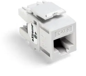 Leviton Extreme Cat 6 QuickPort Connector, 10-Pack, 61110-OW6, White