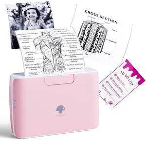 Phomemo 4" Portable Thermal Printer Printpods- Bluetooth Inkless Printer, Support 2/3/4 inch Printing Width, 300dpi, Compatible with Phones, Computer, Ideal for Documents, Notes, Label, Sticker