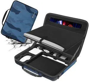 Smatree Laptop Hard Carrying Case for 16.2 inch MacBook Pro M4 2024/2023 A2991 A2780/2021 A2485, for 16 inch MacBook Pro 2019 A2141, for 9.7-11 inch iPadPro, Laptop and ipad Carrying Case, Blue