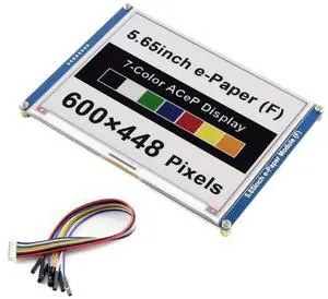 waveshare 5.65inch E-Ink Display HAT ACeP 7-Color E-Paper Module 600×448 Pixels eink Display epaper HAT Compatible with Raspberry Pi 4B/3B+/3B/2B/Zero/Zero W/WH,Jetson Nano,Arduino,Nucleo