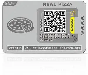 Ballet 2-Pack REAL Pizza - The Easiest Crypto Cold Storage - Nondescript Cryptocurrency Hardware Wallet for Bitcoin, Ethereum, XRP, Litecoin, and 200+ Other Cryptocurrencies
