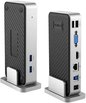 BENFEI Universal Docking Station Dual Monitor HDMI VGA Compatible With Mac Windows, USB 3.0 or USB-C Input (Dual Display, Gigabit Ethernet, 4 Ports)
