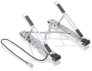 IOGEAR Dock Pro 6-in-1 4K Dock Stand, Foldable Laptop Stand with Docking Station, HDMI 4K30hz (3440x1440 60Hz), 2X USB-A, USB-C Data, 100W, Fast Role Swap, Windows 10 11, macOS, GUD3C4K1LS