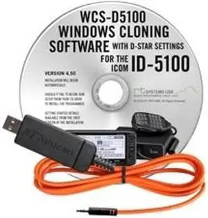 WCSD5100-USB-Data Programming Kit Programming Software and USB-RTS05 Data Cable for Icom ID-5100