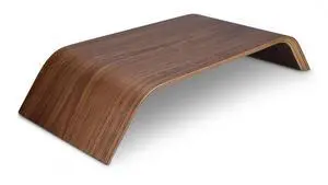 kalibri Wood Monitor Stand Riser - Computer Desk Holder Desktop Dock Wooden Mount Display for PC TV Screen Notebook Laptop - Walnut
