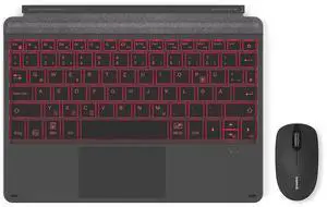 Inateck Surface Go Keyboard, Bluetooth 5.1 with 7-Color Backlight, with Wireless Mouse 2.4G with USB-A/USB-C Receivers, Bundle Product