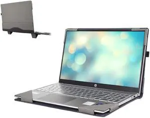 Laptop Case for HP Pavilion Laptop 15-eg3097nr 15t-eg 15z-eh 15-eh Envy X360 15-ED 15-EE 15.6" Protective Case Design Removable Leather Case with Stand (15.6-inch, Light Grey)