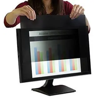 23 inch Computer Privacy Screen (16:9) - Black Security Shield - Desktop Monitor Protector - UV & Blue Light Filter by Akamai (23.0 inch Diagonally Measured, Black)
