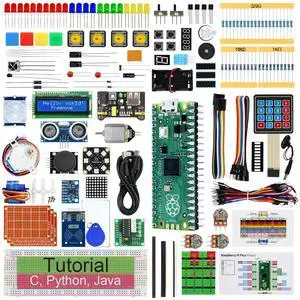 Freenove Ultimate Starter Kit for Raspberry Pi Pico (Included), Dual-core Arm Cortex-M0+ Microcontroller, 767-Page Detailed Tutorial, 222 Items, 119 Projects, Python C Java Code