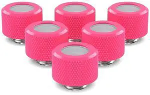 PrimoChill 14mm OD Rigid SX Fitting - 6 Pack - UV Pink