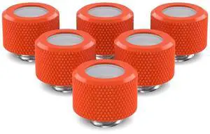 PrimoChill 14mm OD Rigid SX Fitting - 6 Pack - UV Orange