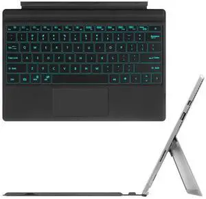 Fintie Type Cover for Microsoft Surface Pro 7/7 Plus, [7-Color Backlit] Wireless Bluetooth Keyboard with Rechargeable Battery/Trackpad, Compatible with Pro 6/5/4/3 (Black)