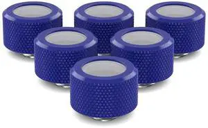 PrimoChill 16mm OD Rigid SX Fitting - 6 Pack - True Blue
