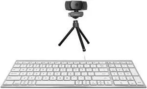 Macally Compact Keyboard and an 1080P Webcam, Excellent for Working from Home