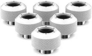 PrimoChill 1/2in. Rigid RevolverSX Series Fitting - 6 Pack - Sky White