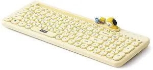 BT21 Little Buddy Multi Pairing Wireless Retro Computer Keyboards, Membrane 102 Key Design Keyboard (CHIMMY)