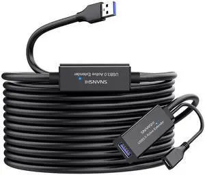 SNANSHI Active USB 3.0 Extension Cable 50 ft, Active USB Extension Cable with Signal Booster Compatible with Oculus Rift, Oculus Quest/Quest 2 VR, Xbox one, Keyboard,Flash Drive, Hard Drive etc.