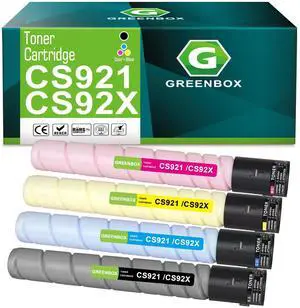 GREENBOX Remanufactured CS92X CS921 Toner Cartridge Replacement for Lexmark 76C00K0 76C0C0 76C00M0 76C00Y0 for CS92X CS920 CS923 CX920 CX921 CX922 CX923 CX924 Printer(4 Pack)