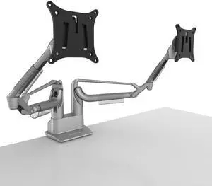 Kanto DMS2000S Dual-Monitor Desktop Mount for 17-inch to 30-inch Displays | Silver