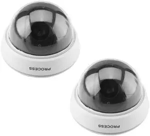 Othmro Fake Security Camera Plastic Dummy Camera Dome CCTV Battery Powered Surveillance System for Home Outdoor Indoor Protect Your Homes,Retail Shops and Business White 2Pcs