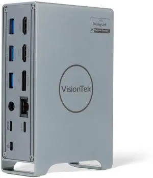 VisionTek VT7100 11in1 Docking Station Triple Monitor 4k  x2 HDMI, x1 DisplayPort, 100W PD Port, x4 3.1 USB-A, x2 USB-C, Audio Jack, & Ethernet  Compatible with Laptops and PC