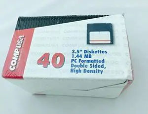 CompUSA 40 pack 3.5" Diskettes 1.44 MB PC Formatted Double Sided, Double Density [Discontinued]