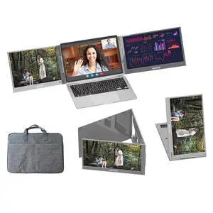 Arvitek 15.6 Inch Portable Laptop Screen Extender w/Bag, 1080P USB-C Triple Laptop Monitor, Portable Monitor w/Adjustable Stand for 12"-16" Laptop(Mac, Windows, Android)