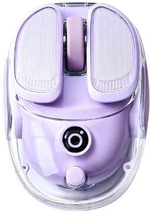 MIKIBY Q9 Chargeable Portable Silent 2.4GHz/Bluetooth Dual Mode Wireless Mouse, 4 Adjustable DPI,4800 DPI Optical Tracking Mouse with RGB Lighting, Compatible Win/Mac/Android/iOS(Purple)