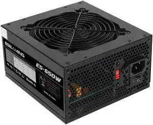 ESGAMING 650W Non Modular Power Supply with Low-Noise 120mm Fan ATX PSU, 115/230 Voltage Switch PFC Protection