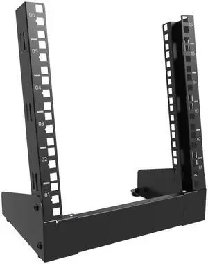QiaoYoubang 6U Small Desktop Network Rack, 10 inch Mini Open Frame Desktop Cabinet for 10 inch Network, Servers, Audio, Video and Studio Equipment Free Standing Home Office Rack (6U)