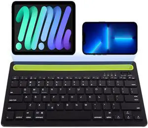 DIGIBLUSKY Wireless Bluetooth Keyboard, 78 Keys Rechargeable Slim Wireless Keyboard with Integrated Stand for Phone/iPad, Multi-Device Compatible MacBook iOS Android Windows -Black