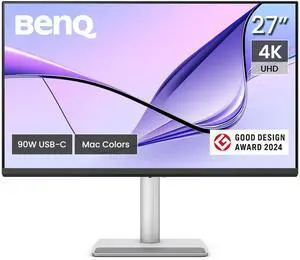 BenQ MA270U 27 4K 3840x2160 Monitor for MacBook® Pro/Air, Dual USB-C, 90W Power Delivery, Mac Color Match, USB Hub, Brightness & Volume Control on Mac, Height & Tilt Adjustable Stand, P3 Color Gamut
