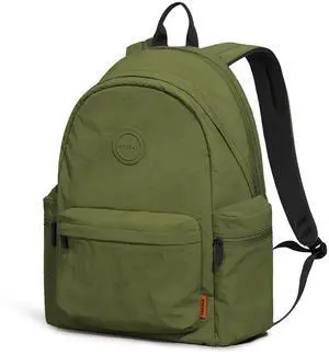 mixi Outdoor Lightweight Backpack Casual Carry On Laptop Backpack Travel Bookbag for Women Men, Water Resistant Durable Small Hiking Bag for Camping Weekender Sports College Work, 15 Inch Jungle Green